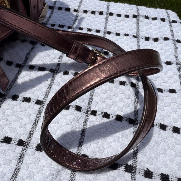 Michael Kors Manhattan Studded Satchel – Metallic Plum + Wallet - Picture 10 of 13